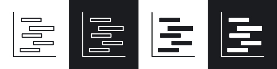 Poster - Chart gantt icon symbol collection on white background.