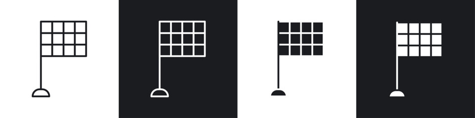 Poster - Flag checkered icon symbol collection on white background.