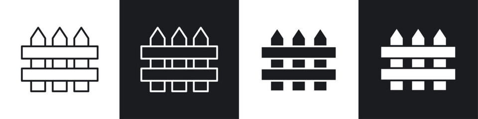 Poster - Fence icon symbol collection on white background.