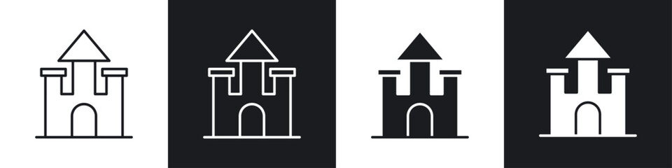 Poster - Castle icon symbol collection on white background.