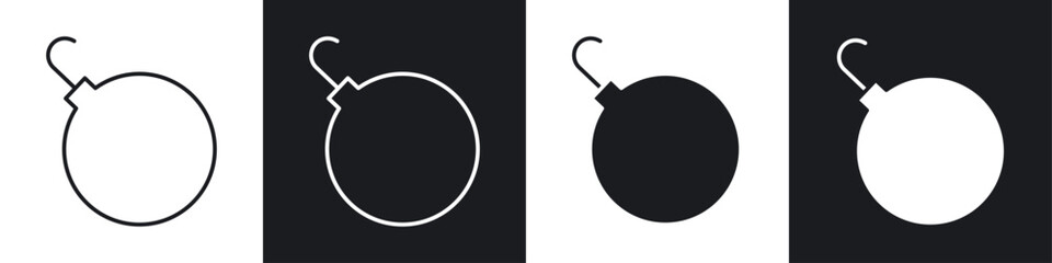 Fototapete - Bomb icon symbol collection on white background.