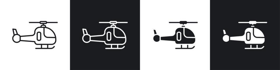 Poster - Helicopter icon symbol collection on white background.