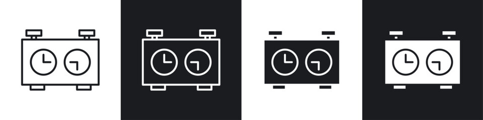 Fototapete - Chess clock icon symbol collection on white background.