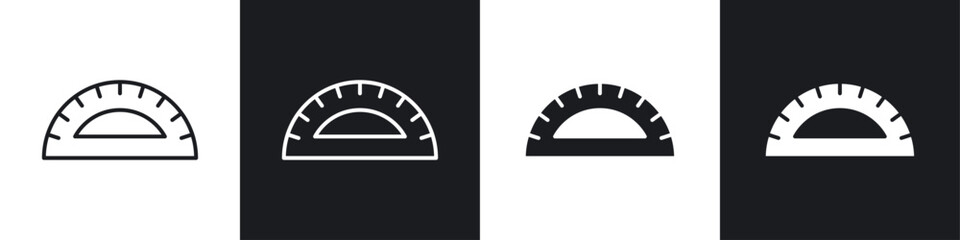 Fototapete - Protractor icon symbol collection on white background.