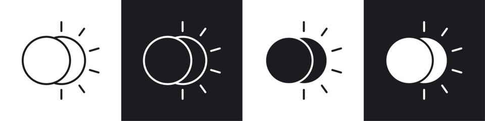 Poster - Eclipse icons collection in black and white filled and line versions