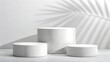 © AiStock B - Minimal White Cylinder Podium Display on Clean Background