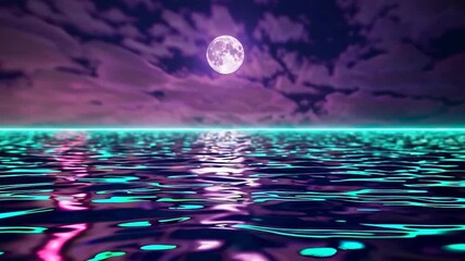 Wall Mural - the moon over the sea