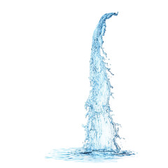 Poster - Stunning blue water splashing waterfall isolated on high resolution digital image perfect for design projects and creative visuals water flowing dynamic on transparent background