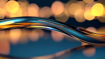 Poster - Abstract design with a flowing, metallic shape.