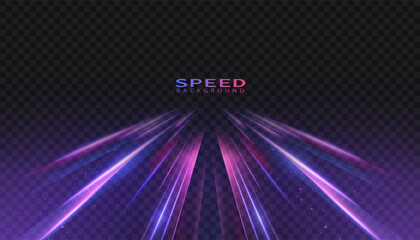 Poster - Transparent pink-violet rays of light create a feeling of acceleration, movement of the light flow. The energetic flow of light is suitable for the theme of speed, acceleration, racing theme.