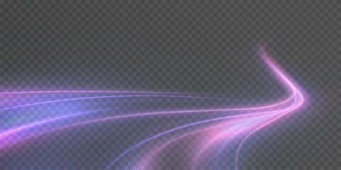 Poster - Transparent pink-violet rays of light create a feeling of acceleration, movement of the light flow. The energetic flow of light is suitable for the theme of speed, acceleration, racing theme.