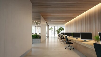 Poster - Modern office space with plants