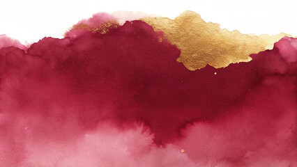 Poster - luxury watercolor background in maroon-and gold