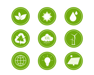 energy icon, earth protection concept, green trees for future business growth and environmental sust
