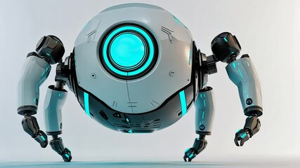 Poster - Futuristic robot with articulated limbs.