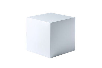 Poster - Simple white cube geometric shape minimalist studio shot clean background modern design element perfect for mockups presentations and clean visuals ideal on transparent background