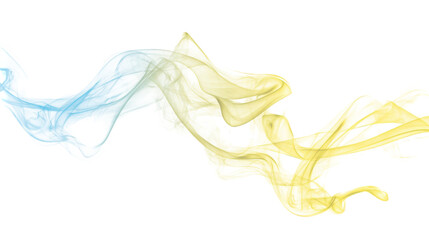 Poster - Abstract blue and yellow smoke swirls design background image texture graphic art digital illustration for design projects and creative visuals card style on transparent background