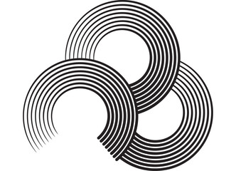 Leinwandbilder - Abstract rings. Vector sports pattern of black retro lines on a white background. Vector design element. Trendy striped vector background. For sports car, boat, sportswear, toys.