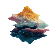 Poster - Abstract colorful layered waveform design digital art modern artistic graphic background image illustration creative visual texture pattern unique stylish on transparent background