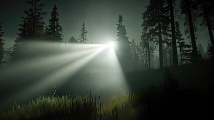 Poster - Light in a misty forest