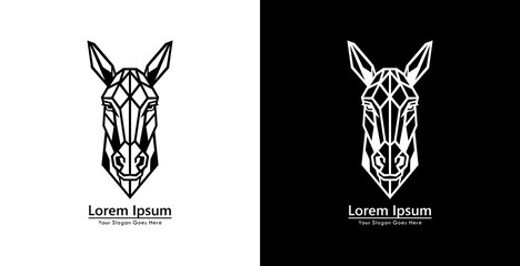 Aufkleber - Horse head logo design with modern geometric style