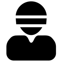 Leinwandbilder - Man with a helmet on his head. The helmet is black and white. The man is wearing a black shirt
