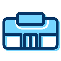 Leinwandbilder - The image is a simple black and white drawing of a store front