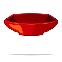 Wall Mural - rectangular bowl vector isolated illustration