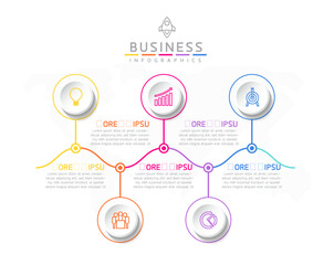 Fototapete - Vector business Presentation Connecting Steps Infographic Template