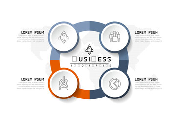 Fototapete - Vector business Presentation Connecting Steps Infographic Template