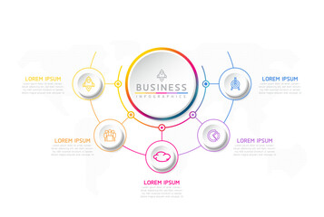 Fototapete - Vector business Presentation Connecting Steps Infographic Template