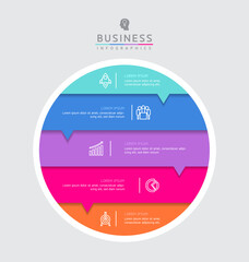 Fototapete - Vector business Presentation Connecting Steps Infographic Template