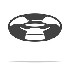 Wall Mural - inflatable swimming ring outline icon transparent vector isolated