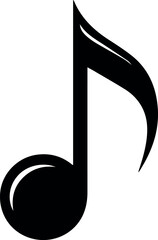 Wall Mural - stylish black music note icon graphic design element for digital projects art dark bold logo sound a