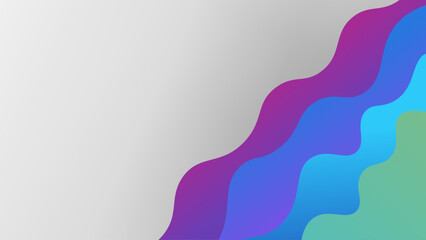 Poster - Colorful abstract background with wavy shapes in purple, blue, and green tones
