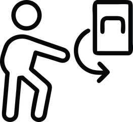 Poster - a person flipping a switch icon isolated on white background