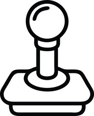 Poster - Simple line art push button icon isolated on white background
