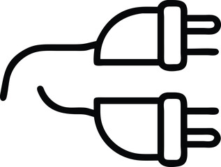 Poster -  icon of a three prong electrical plug isolated on white background