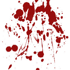 Poster - Scarlet Scatter A Vibrant Array of Red Splatters and Droplets on a Transparent Field Creating a Dynamic and Energetic Visual Texture
