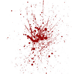 Poster - Crimson Burst A Concentrated Explosion of Red Splatters on a Transparent Canvas Creating a Visually Striking and Energetic Focal Point