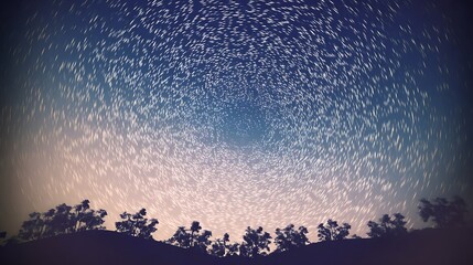 Wall Mural - Long exposure shot reveals star trails