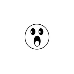 Aufkleber - cartoon surprised face icon expressing emotional reaction