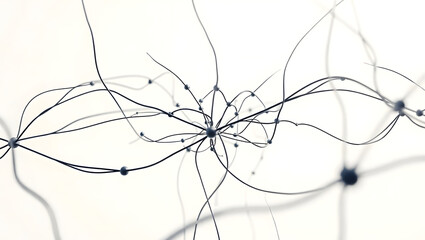 Leinwandbilder - Abstract Network Tangled Nodes and Wires, Complex Connections Visualization