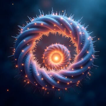 Abstract Swirling Spiral Artwork Vibrant Energy and Cosmic Flux