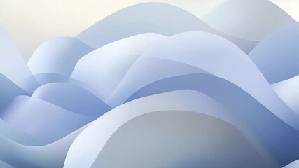 Poster - Elegant 3D Render of Gentle Pastel Blue and White Waves for Background Aesthetics