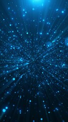 Wall Mural - abstract cyber big data flow particles. flow artificial intelligence with lines visualization. block