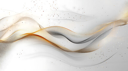 Poster - elegant abstract background with golden waves and glittering particles on white for decorative wallp