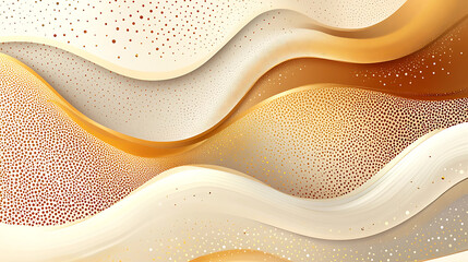 Poster - Elegant abstract background with golden waves and subtle dot patterns for luxurious designs and presentations