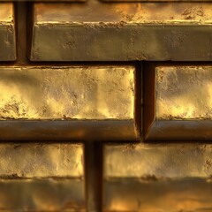 Poster - seamless texture detailed depiction of gold bar showing design ideal for backgrounds. the vivid shine and create a luxurious visual appeal various projects.