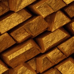 Poster - seamless texture this showcases gold bars with various imperfections, perfect for creating elegant backgrounds. the intricate detailing adds depth and richness to any design.